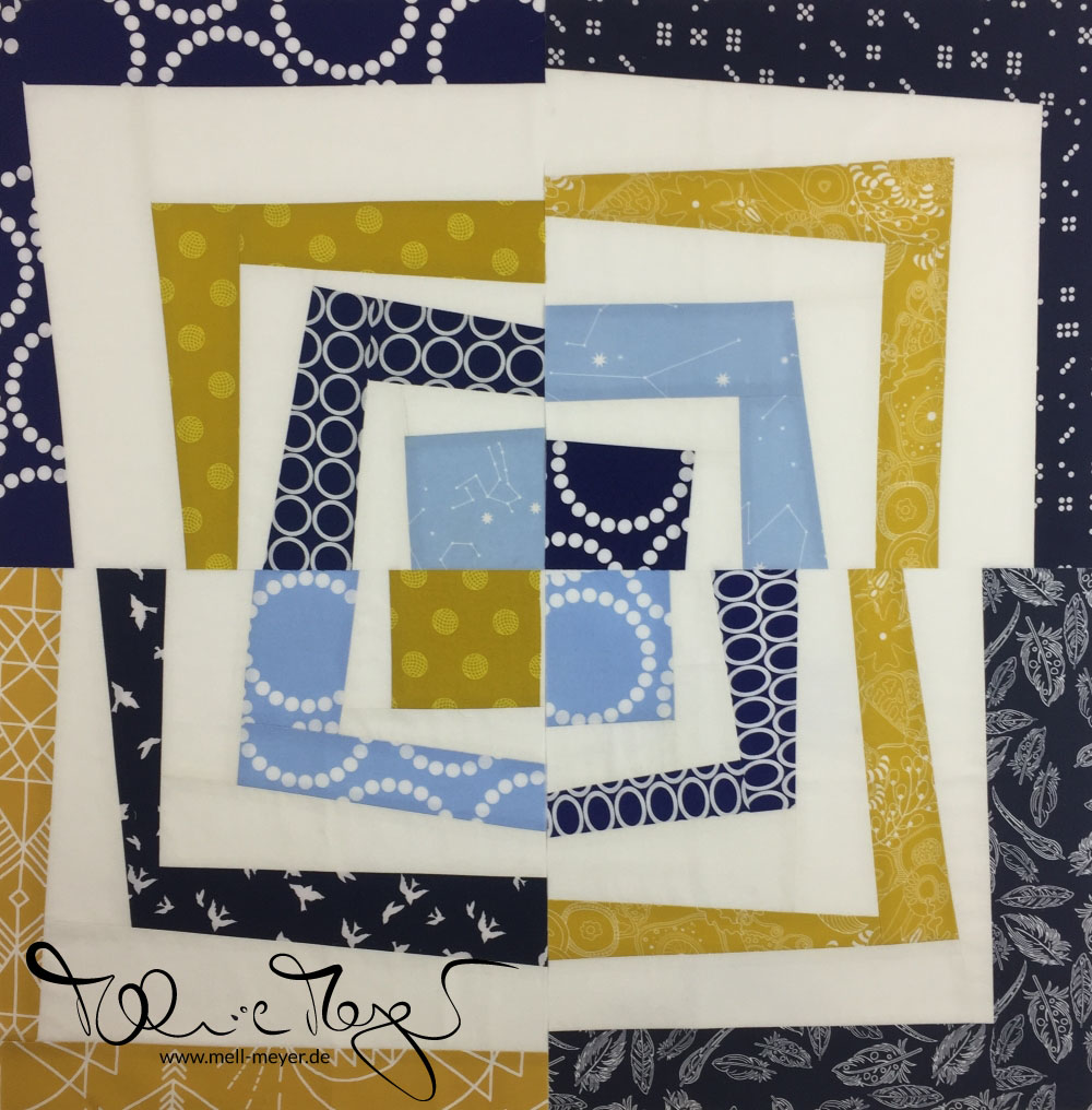 Quilty Circle of Bees - January/ February 2017 "Improv Quarter Log Cabin" | mell-meyer.de