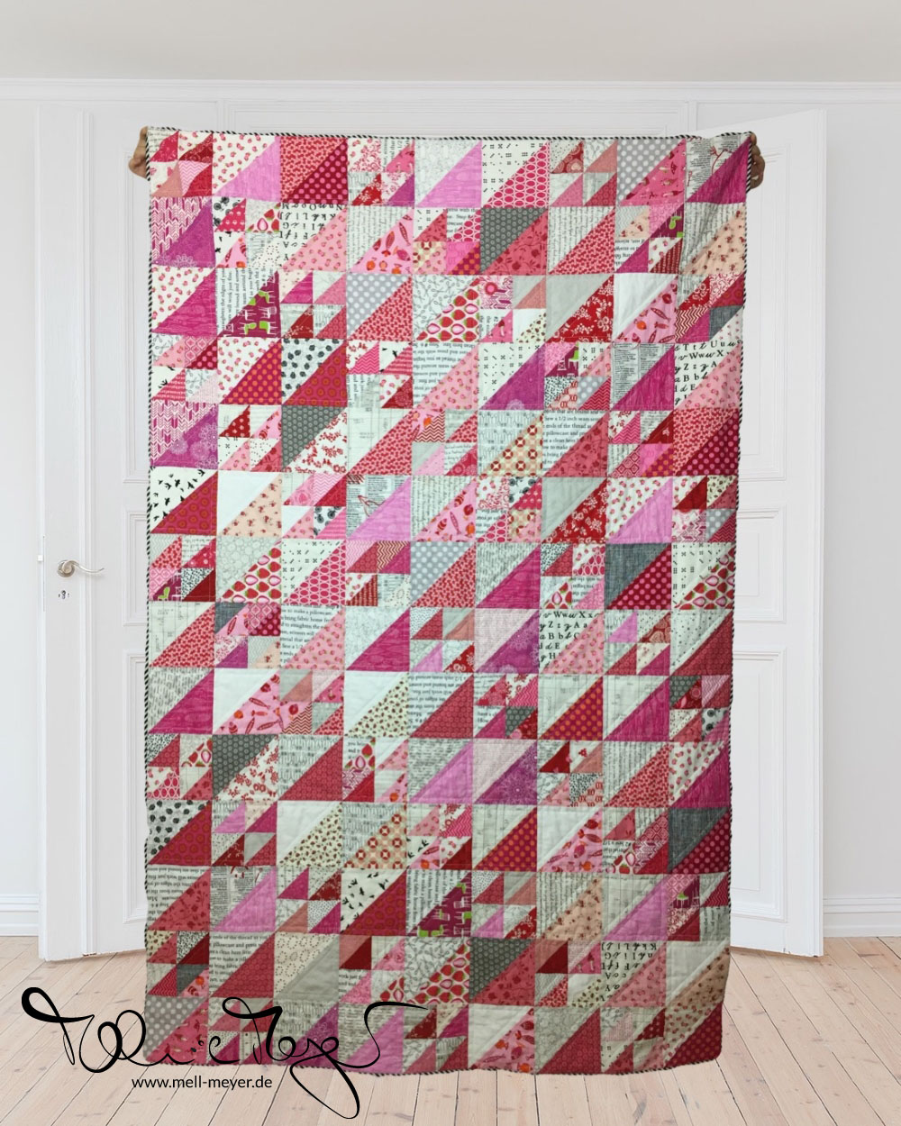 Pink HSTs Quilt | mell-meyer.de