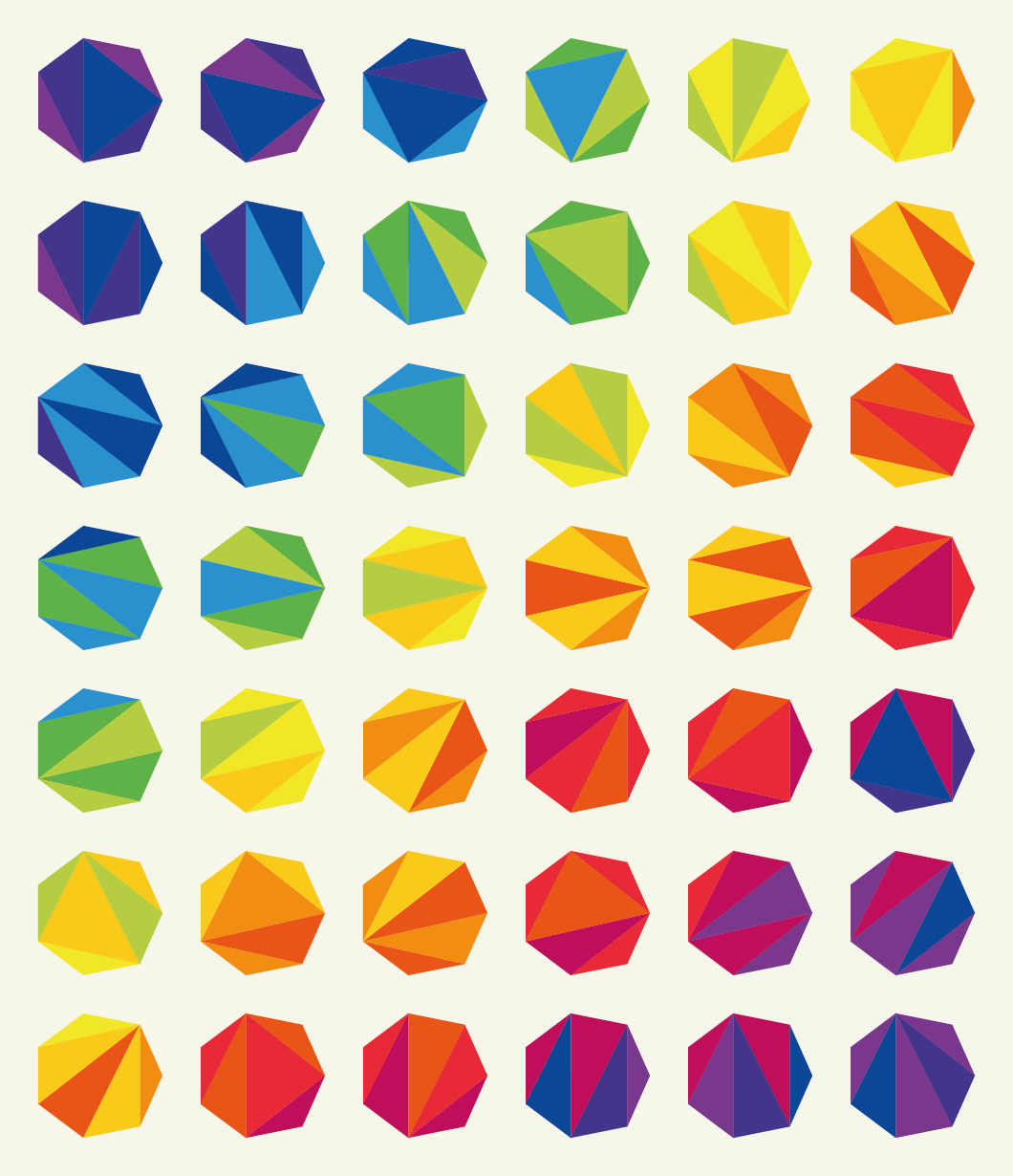 All the Diagonals Mock-Up in "Rainbow" | mellmeyer.de